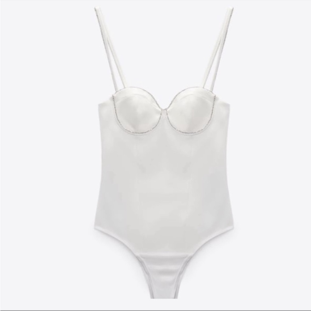 Zara Rhinestone Corset Bodysuit